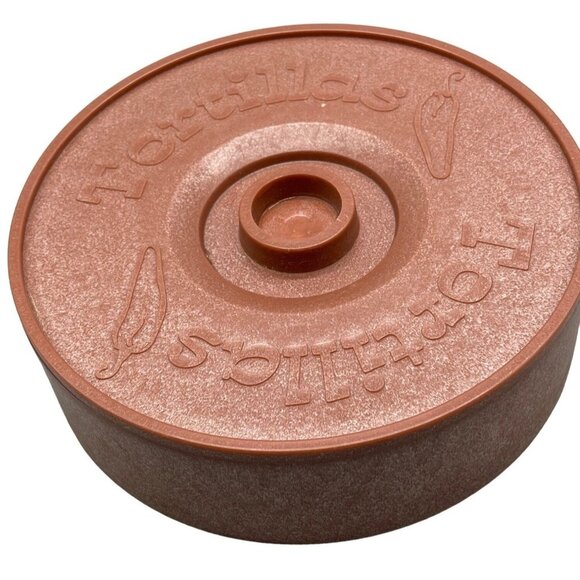 Imusa plastic storage container w/ lid Tortillas food handle brown READ - Picture 1 of 3